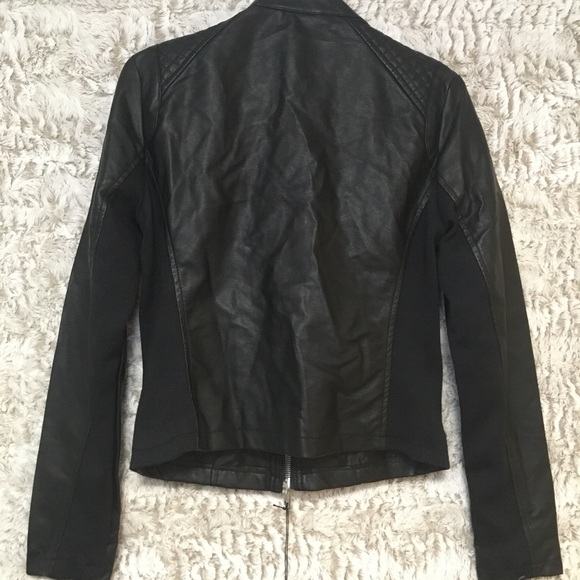 Ci Sono by Cavalini Black Vegan Leather Jacket L - Picture 4 of 8